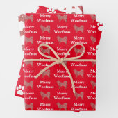 Husky Siberische Hond Silhouet Witte Woofmas Inpakpapier Vel (In situ)