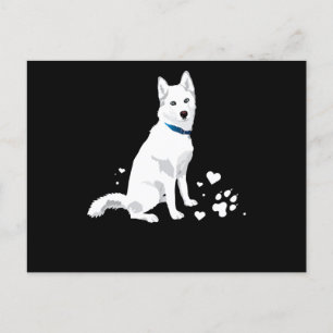 Husky Siberische Husky Zoete Witte Sneeuw Hond Feestdagenkaart