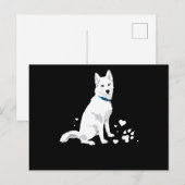 Husky Siberische Husky Zoete Witte Sneeuw Hond Feestdagenkaart (Voorkant / Achterkant)