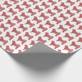 Husky Siberische Kerst Hond Silhouet Wit Cadeaupapier (Hoek)