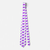 Husky Siberische Leuke Hond Roze Silhouet Witte Ha Stropdas (Voorkant)