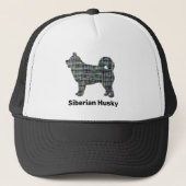 Husky Siberische Leuke Hond Silhouet Grid Custom Trucker Pet (Voorkant)