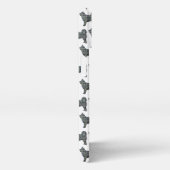 Husky Siberische Leuke Hond Silhouet Grid Wit iPhone Hoesje (Rechterkant)