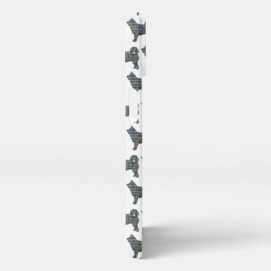 Husky Siberische Leuke Hond Silhouet Grid Wit iPhone Hoesje (Rechterkant)