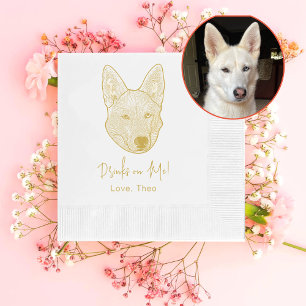 Husky Sibir Dog Gepersonaliseerde Drink op mij Servet