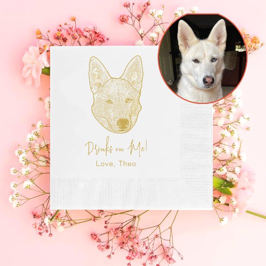 Husky Sibir Dog Gepersonaliseerde Drink op mij Servet