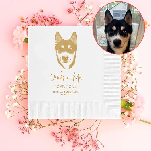 Husky Sibir Dog gepersonaliseerde Drinken op mij Servet