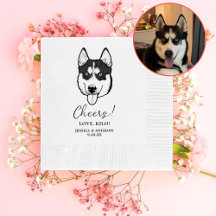 Husky Sibir Hond Gepersonaliseerd Cheers Servetten