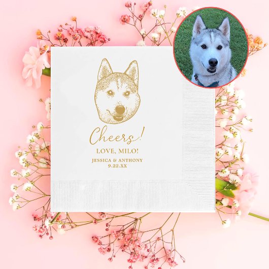 Husky Sibir Hond Gepersonaliseerd Cheers Servetten