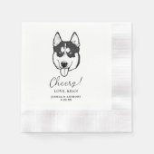 Husky Sibir Hond Gepersonaliseerd Cheers Servetten (Voorkant)