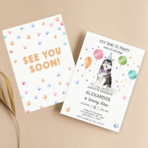 Husky Sibir Hond Pawty Puppy Verjaardag Roze