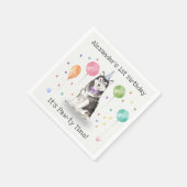 Husky Sibir Hond Verjaardagsfeestje Servet (Hoek)