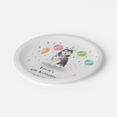 Husky Sibir Puppy Dog Kids Verjaardagsfeest Papieren Bordje (Gekanteld)