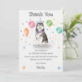 Husky Sibir Puppy Dog Verjaardag Dank je kaart (Staand voorkant)