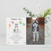 Husky Sibir Puppy Hond Verjaardag Bedankkaart  Kaart (Staand voorkant)