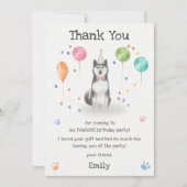 Husky Sibir Puppy Hond Verjaardag Bedankkaart Kaart (Voorkant)