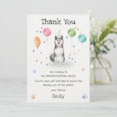Husky Sibir Puppy Hond Verjaardag Bedankkaart Kaart (Staand voorkant)