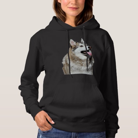 Husky Sitting Hoodie (Voorkant)