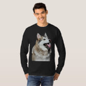 Husky Sitting T-shirt (Voorkant volledig)