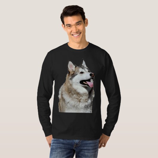 Husky Sitting T-shirt (Voorkant volledig)
