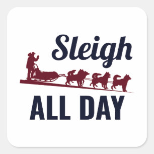 Husky Sled Dog Racing Alaskan Racers Vierkante Sticker