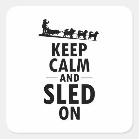 Husky Sled Dog Racing Alaskan Racers Vierkante Sticker (Voorkant)