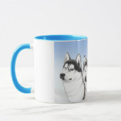 Husky Sled Dogs Coffee Mok (Links)
