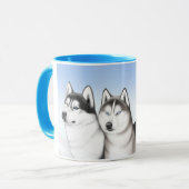Husky Sled Dogs Coffee Mok (Voorkant links)