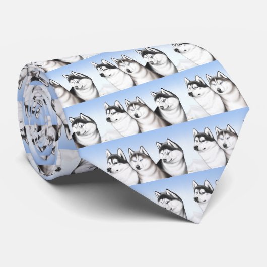 Husky Sled Dogs Stropdas (Opgerold)