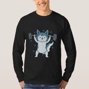 Husky Sled Hond Hefgewicht Sneeuw T-shirt