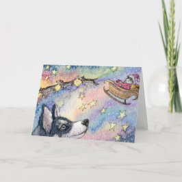 Husky Sleigh Dogs Feestdagen Kaart
