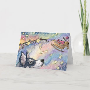 Husky Sleigh Dogs Feestdagen Kaart