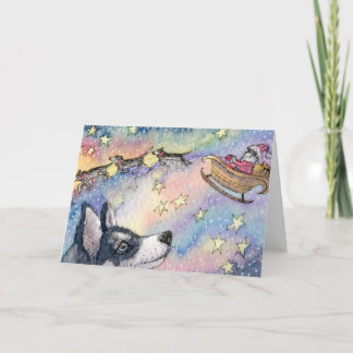 Husky Sleigh Dogs Feestdagen Kaart