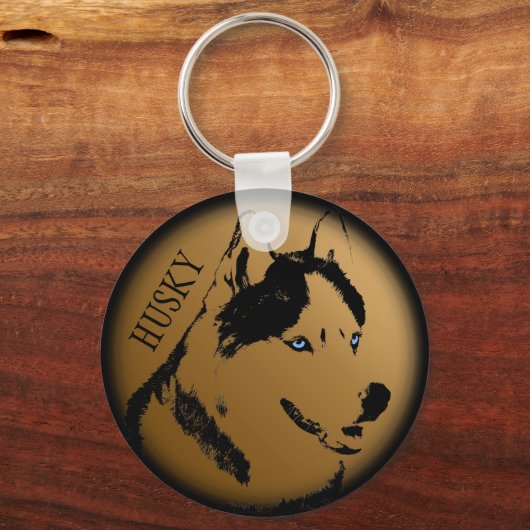 Husky Sleutelhanger Husky Malamute Dog Sleutelhang (Voorkant)