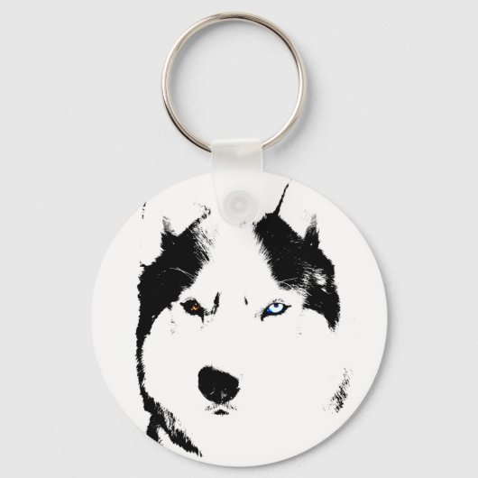Husky Sleutelhanger Husky Malamute Dog Sleutelhang (Voorkant)