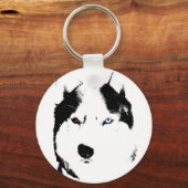 Husky Sleutelhanger Husky Malamute Dog Sleutelhang (Voorkant)