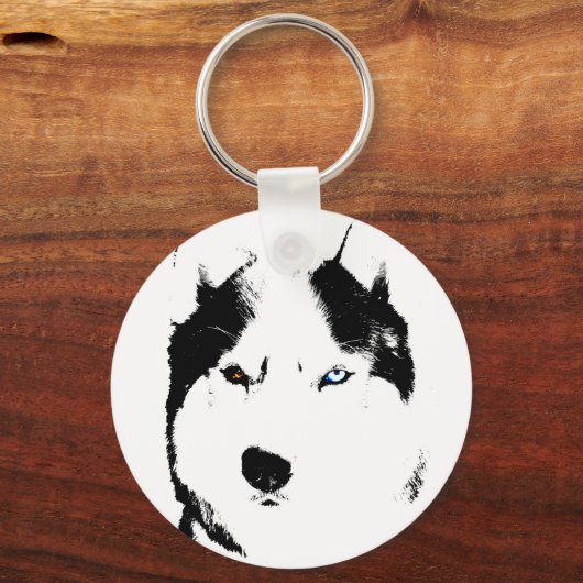 Husky Sleutelhanger Husky Malamute Dog Sleutelhang (Voorkant)
