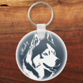 Husky Sleutelhanger Husky Malamute Dog Sleutelhang (Voorkant)