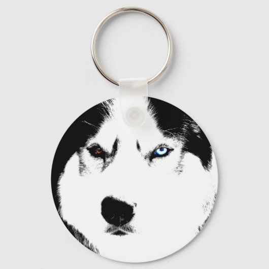 Husky Sleutelhanger Husky Malamute Dog Sleutelhang (Voorkant)