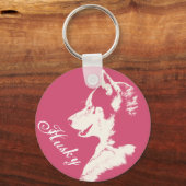 Husky Sleutelhanger Siberian Husky Dog Sleutelhang (Voorkant)