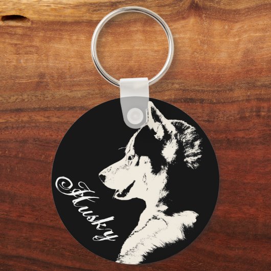 Husky Sleutelhanger Siberian Husky Dog Sleutelhang (Voorkant)