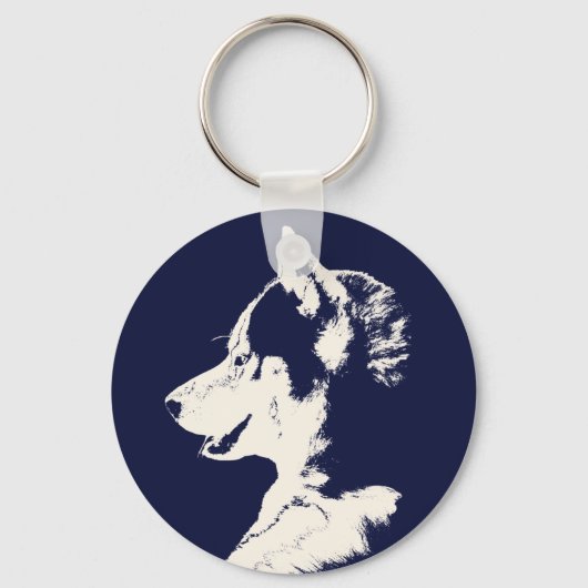 Husky Sleutelhanger Siberian Husky Malamute Gifts (Voorkant)