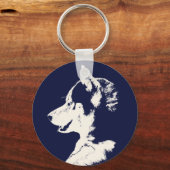 Husky Sleutelhanger Siberian Husky Malamute Gifts (Voorkant)