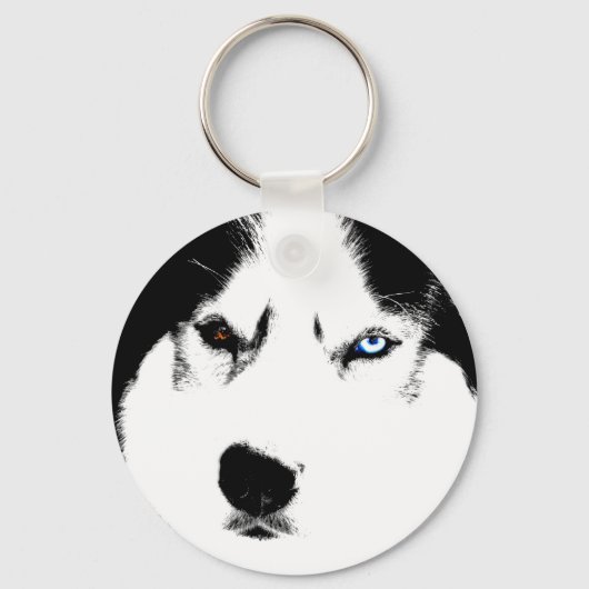 Husky Sleutelhanger Siberian Husky Malamute Gifts (Voorkant)