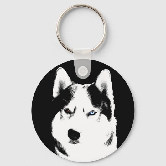 Husky Sleutelhanger Siberian Husky Malamute Gifts (Voorkant)