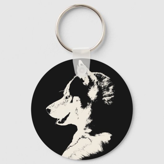 Husky Sleutelhanger Siberian Husky Malamute Gifts (Voorkant)