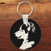 Husky Sleutelhanger Siberian Husky Malamute Gifts (Voorkant)
