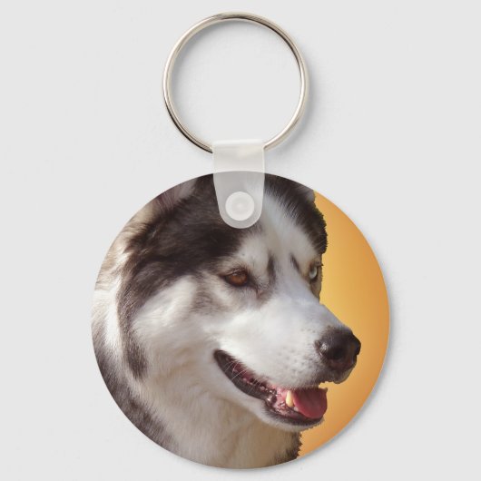 Husky Sleutelhanger Siberian Husky Malamute Gifts (Voorkant)
