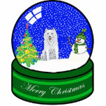 husky sneeuwwereldbol fotobeeldje ornament<br><div class="desc">schattige feestdagen</div>