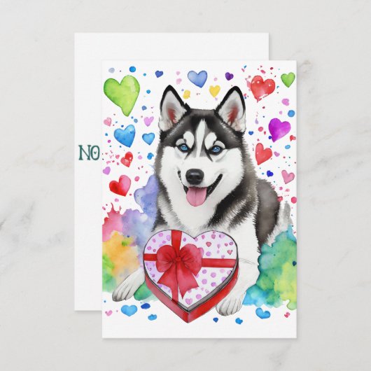 Husky Snoep hart Kaart (Voorkant / Achterkant)